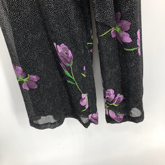 Urban Outfitters Gratilda Ruffle Black Purple Floral  Print backless Jumpsuit 2 - Picture 8 of 16